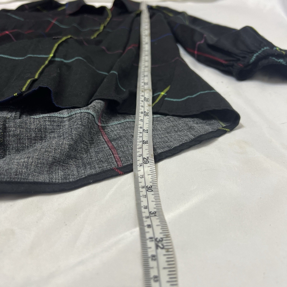 New York and Company Women’s Button Up Shirt XL Black 3/4 Sleeve Open Back - Picture 9 of 11